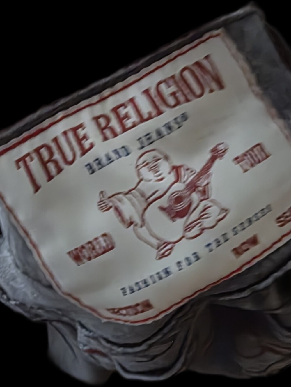 True Religion White Patch Tee with Red Graphic
